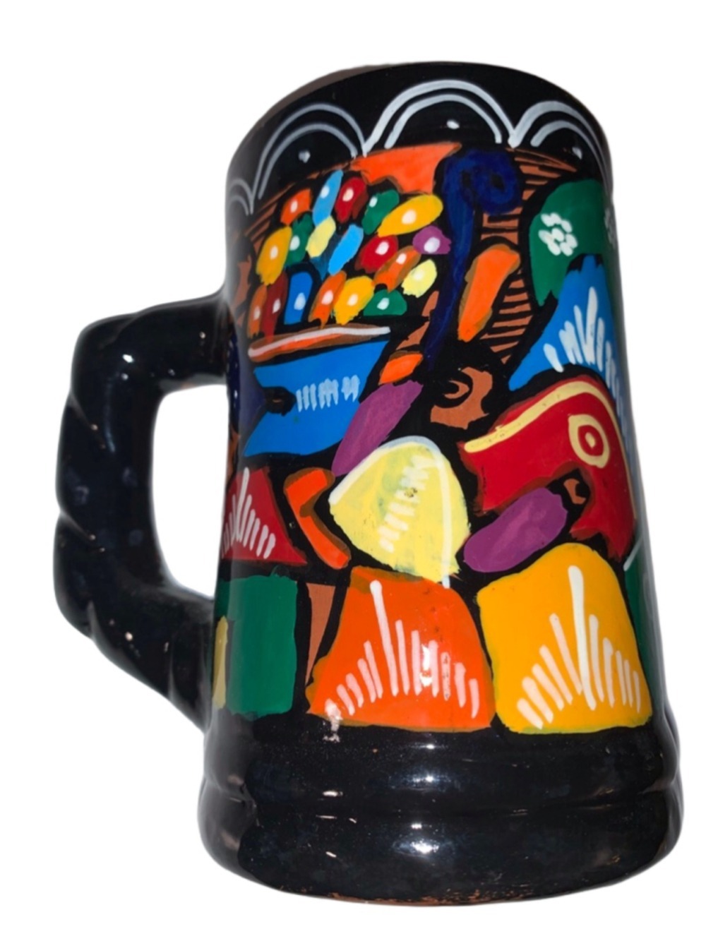 Unbranded Multicolor Abstract Art Black Mug One Size